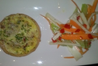 Mini Quiche Lorraine with a shaved salad